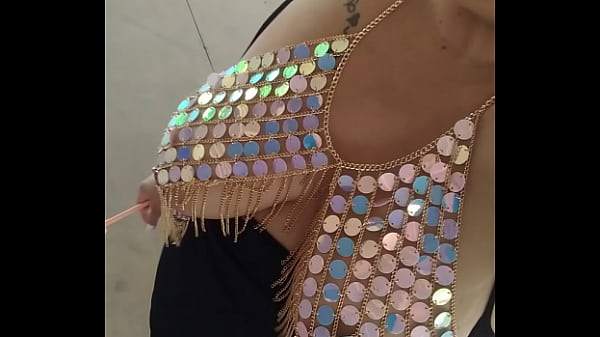 My wife is a sexy exhibitionist, i love to see her flashing her big pierced tits.