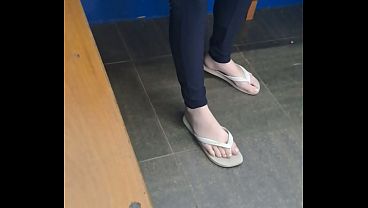 I filmed my friend's delicious feet at school.