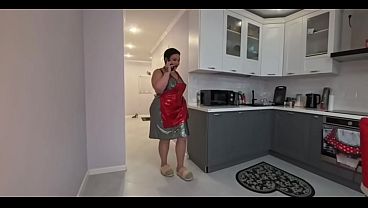 The stepmom stayed with her stepson and arranged a hard fuck with a hot blowjob and hot words