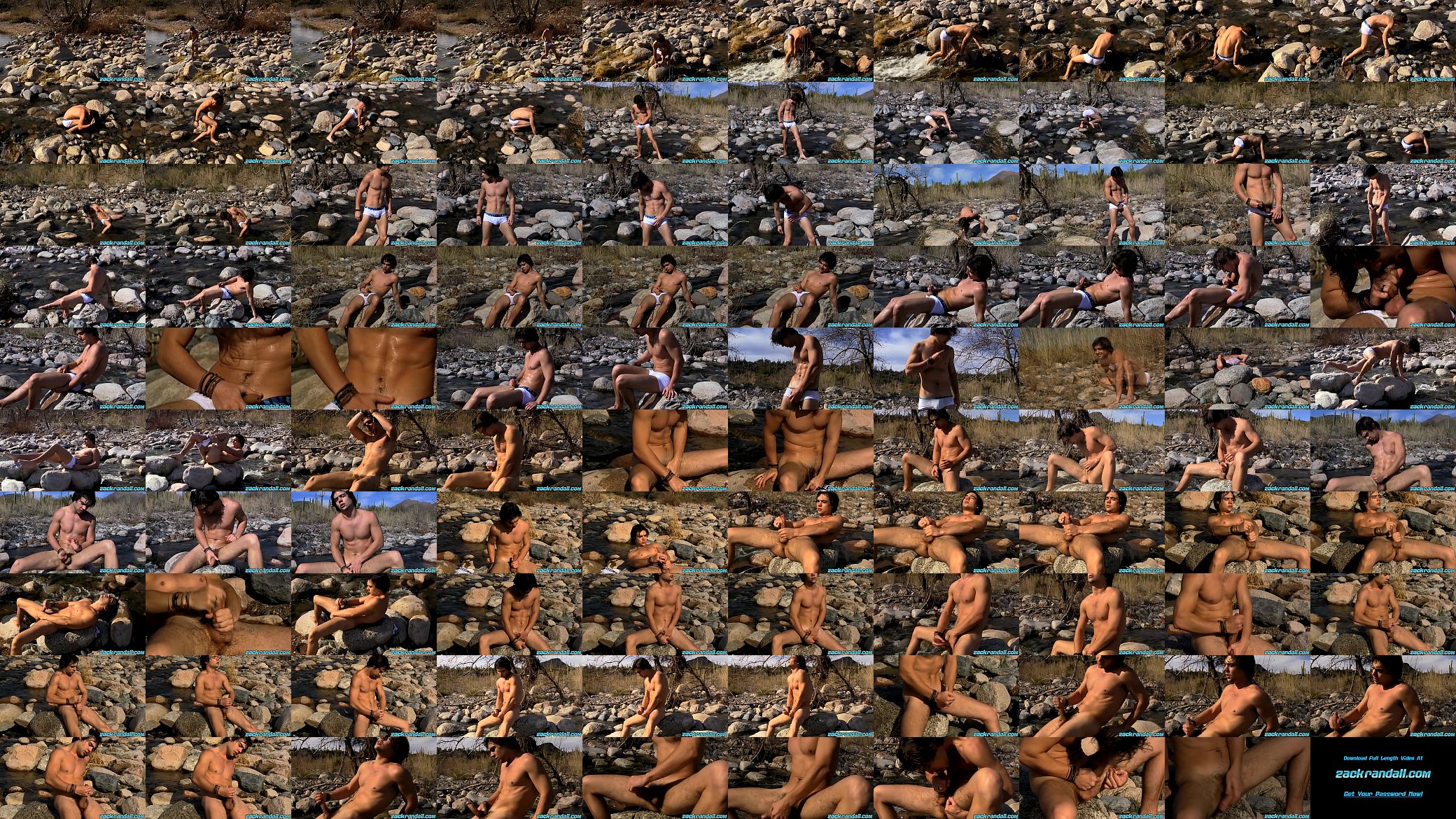 Gorgeous Zack Randall jerking off in a mountain stream 预览图