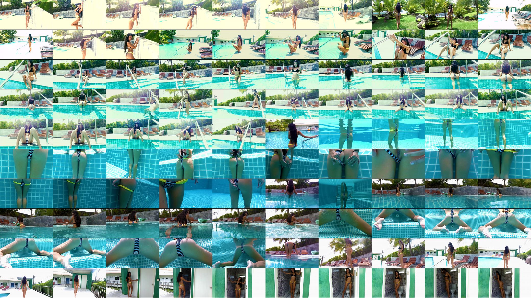Walk ino the pool to move panties on side and tease you 预览图