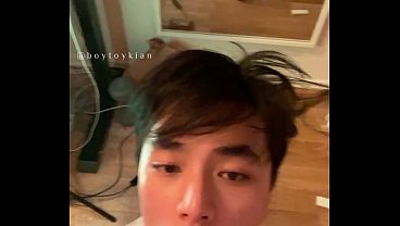 asian twink gay boy riding sisters dildo for the first time 3 मिनट