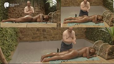 Multi-angle Interracial fuck fest with Horny Ebony Goddess Xeinna Rose screwing masseuse after he finger fucks her during massage to screaming orgasm - BTS