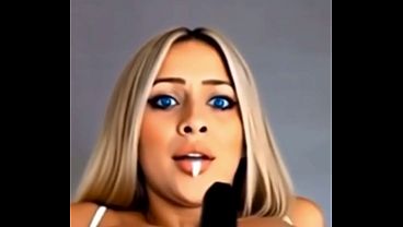 3D AI HQ POV Breast Expansion Big tits Blonde dildo sucking wSound added