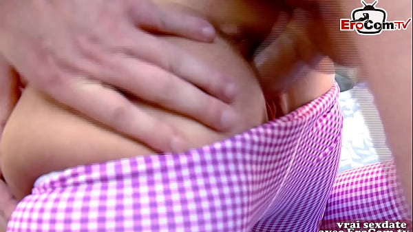 Download Video - French blonde teen at outdoor anal threesome