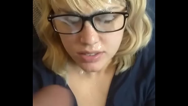 Download Video - Just a facial - facial on cute wife&comma; smiling&comma; cum on glasses