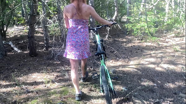 Hairylissa - Stranger found pretty girl on the bicycle in the forest playing with herself and fucking her 4K 60fps