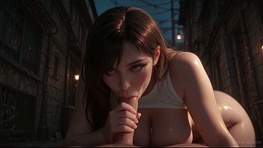 She’s Kneeling In The Alley, Dripping Wet As He Dominates Her From Behind - [AI]