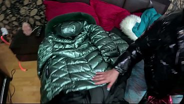 Shiny Downjackets for Masturbation, Rough Fucking and Cum on My Favorite Coat