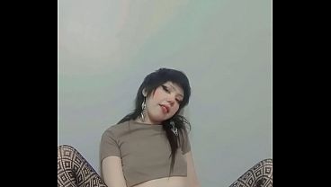 Goth Alt Girl - Teasing in a black skirt and crop top