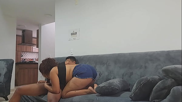My girlfriend's bitch sucks my dick while no one else is home