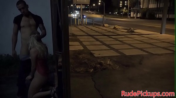 Stranded teen roughly fucked outdoors