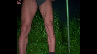 Big dick exhibitionism at the gay hookup spot