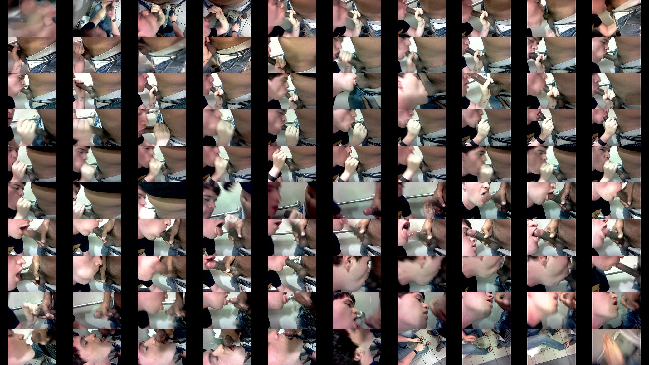 Amateur Faggot sucks black dick in public bathroom 预览图