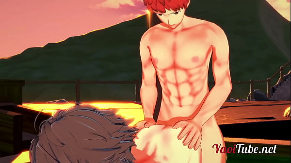 Download Video - Fate Yaoi - Shirou & Sieg Having Sex in a Onsen&period; Blowjob and Bareback Anal with creampie and cums in his mouth 2&sol;2
