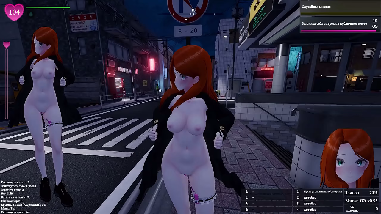 This virgin loves to undress in public and she got caught. 3D Hentai Game