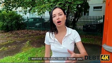 DEBT4k. Public deep throat is her favorite way to pay off debts