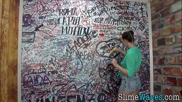 Glamour whore rides toy