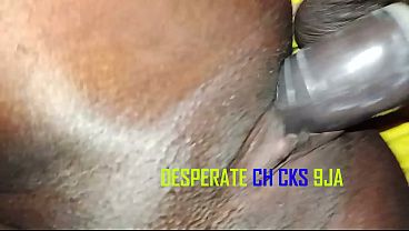 Black pussy receiving correct cucumber