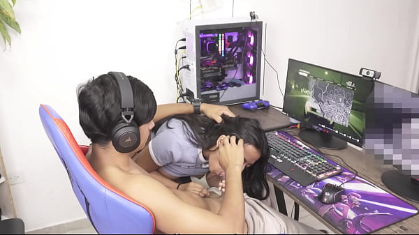 Video game loving guy is surprised by hot Latina