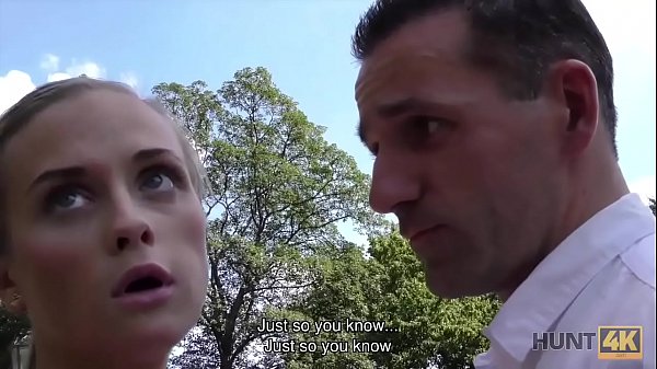 HUNT4K. Cuckold doesnt stop his girlfriend having sex with stranger