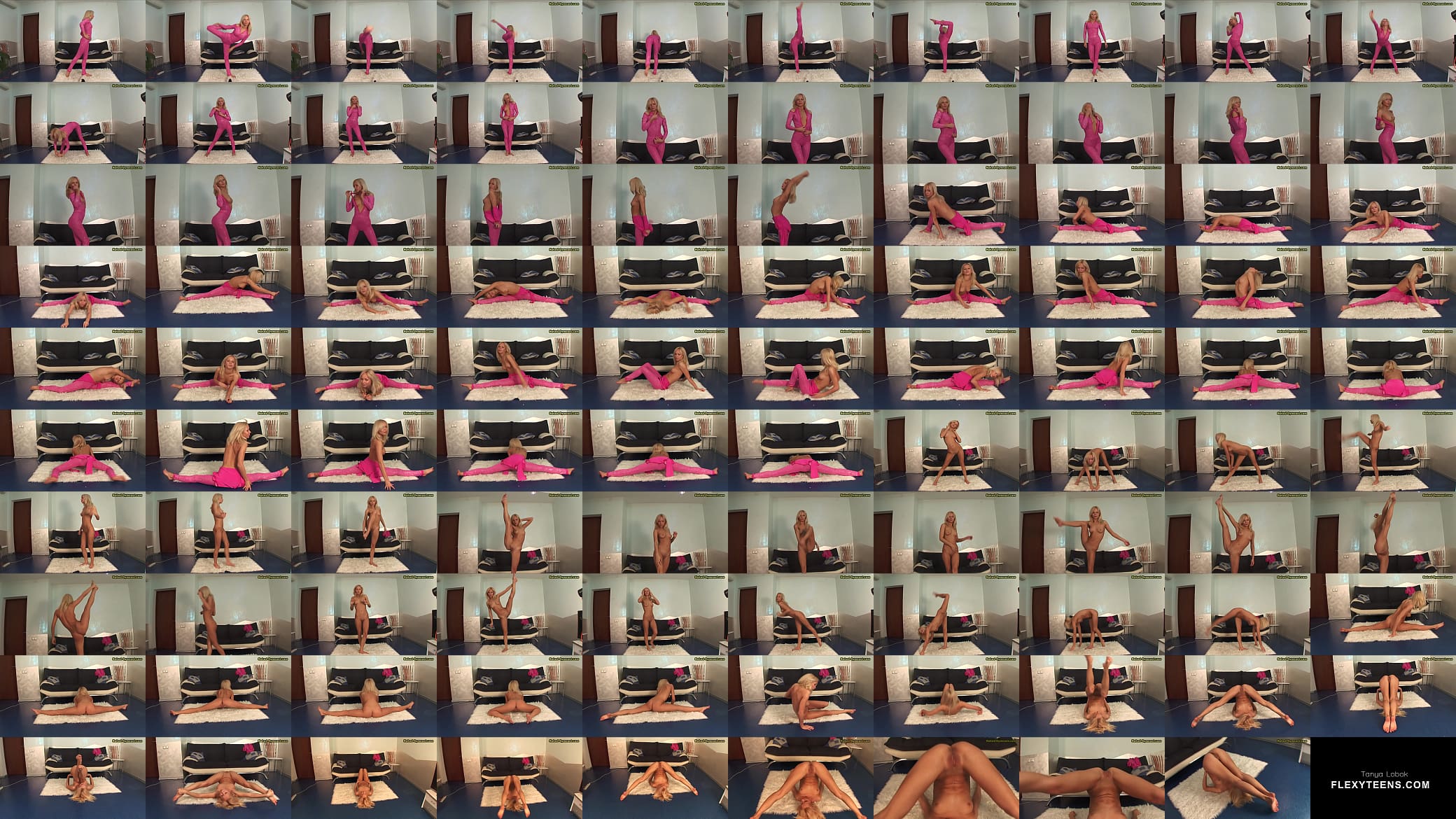 Blonde fit gymnast Tanya Lobok does gymnastics 预览图