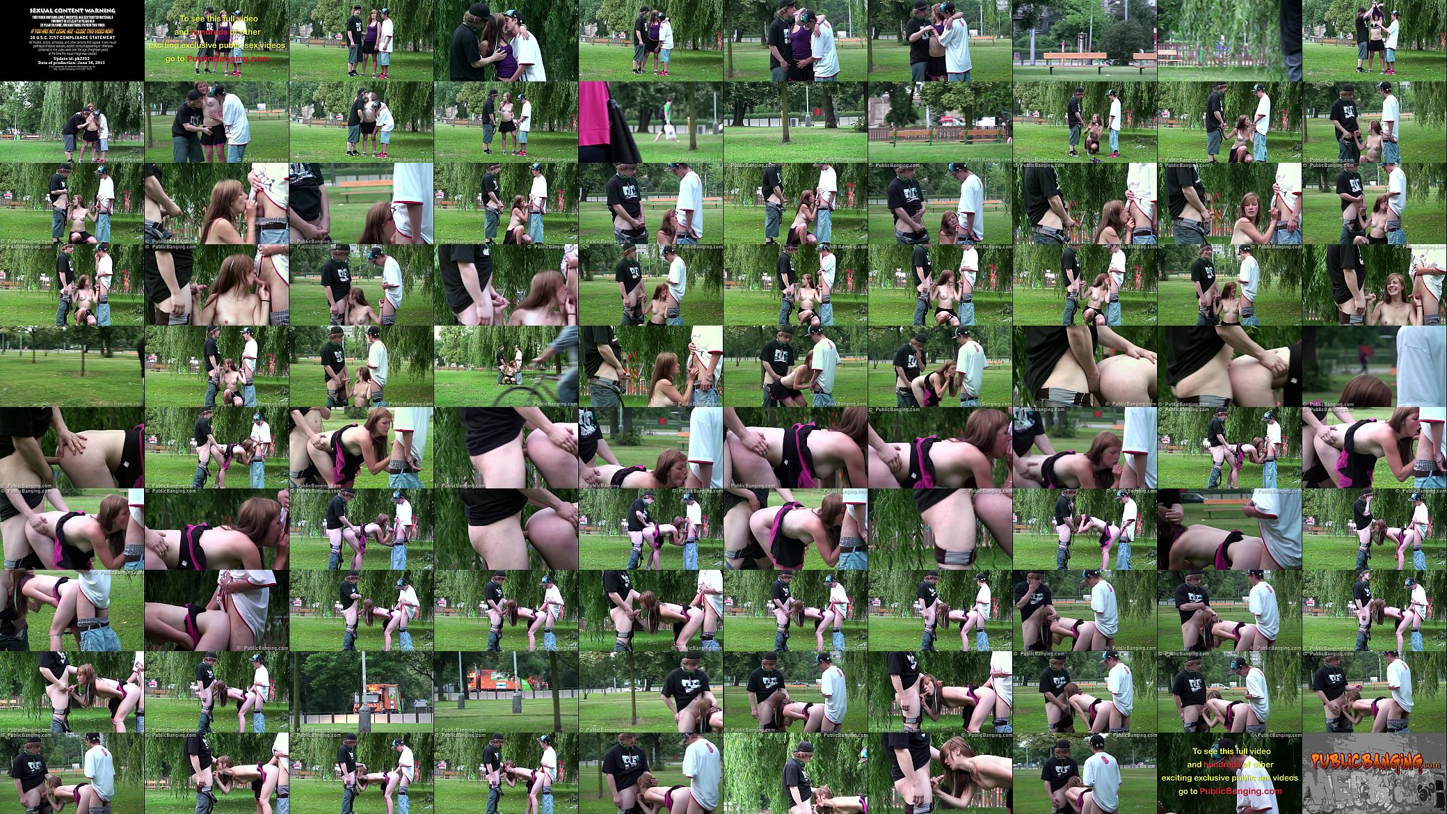 Young cutie Alexis Crystal public street gang bang threesome with 2 teen guys 预览图