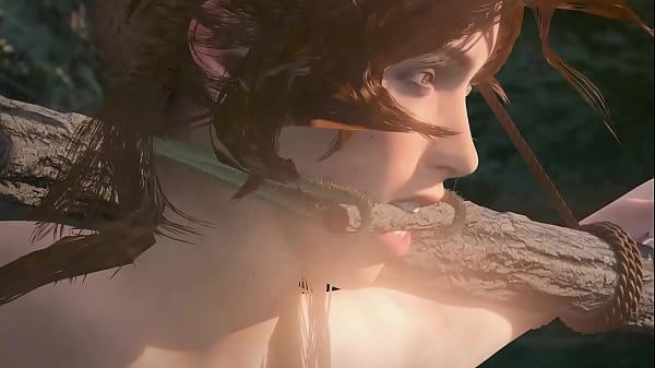 Lara Croft and Chiyo tied femdom