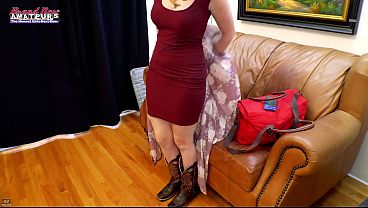 Blonde Curvy Coed Astrid Show Her Hot Big Tits And Blows Dick!