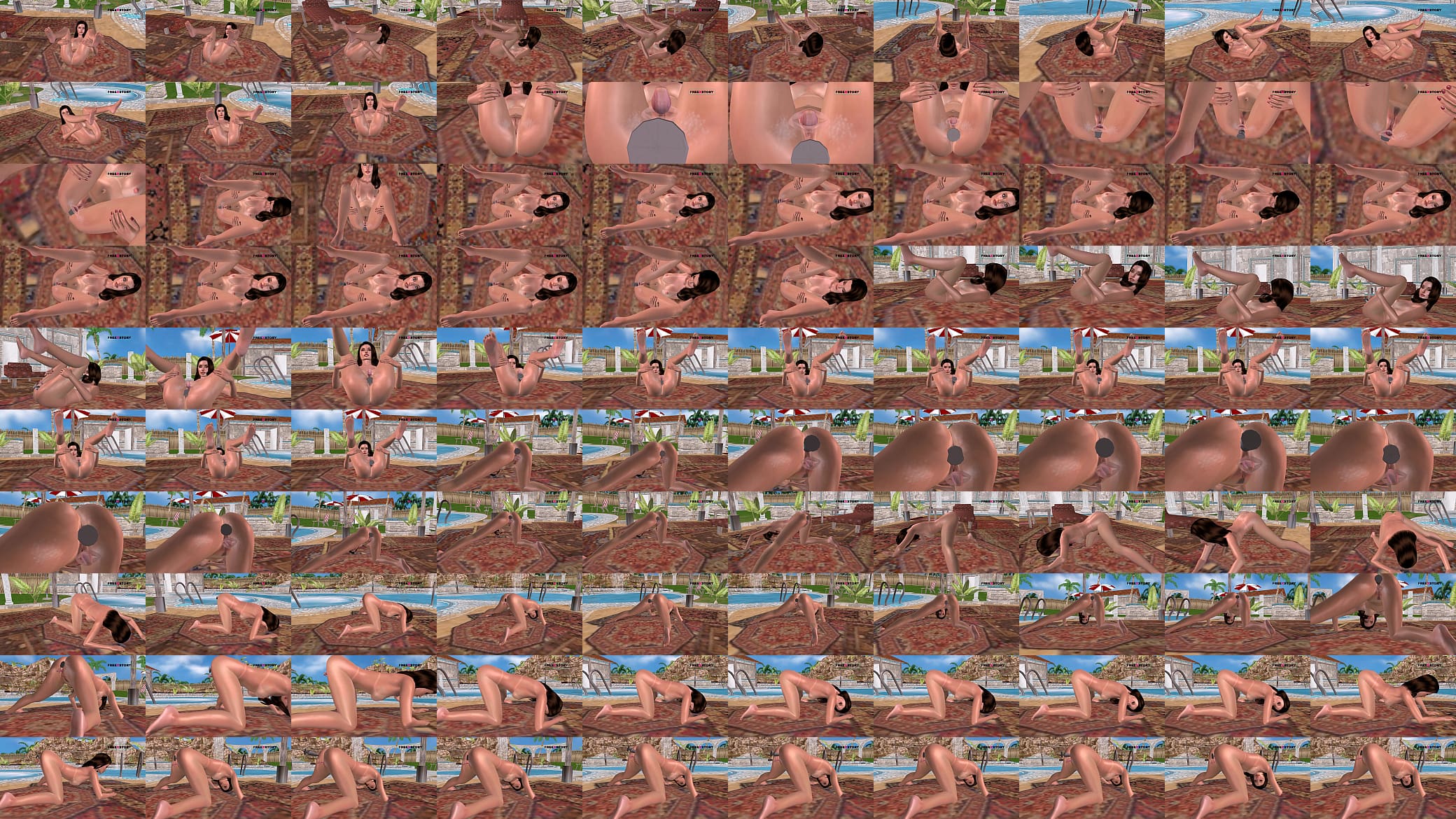 An animated 3d cartoon porn video of a cute girl&#039;s pussy getting licked and anal fucked by toy. 预览图