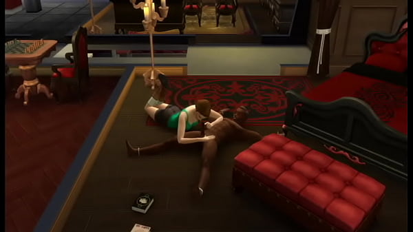 Lara Croft takes on a BBC in her bedroom (Sims4)