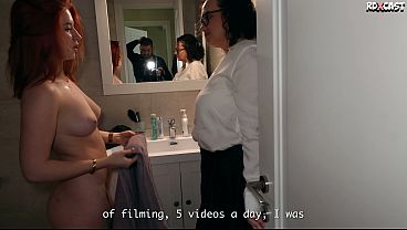 Fiery Crystal White in a Scene After Anal Casting! Hard Public Threesome Fucking in the Shower! Part 2