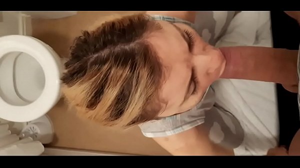 Download Video - He takes his young m&period;'s blowjob into the bedroom and bathroom and finishes it three times in her mouth