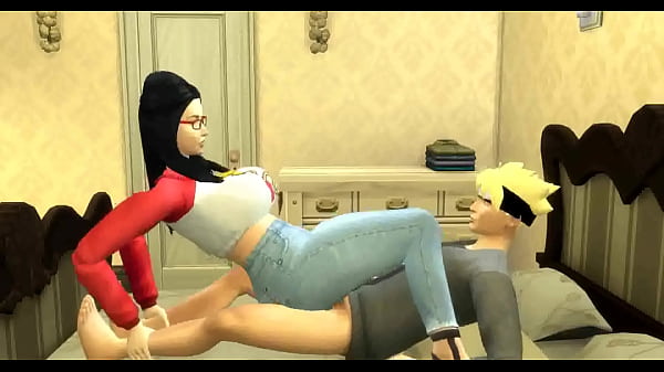 Naruto Hentai Episode 14 Perverted House Boruto and Sarada talking to Tsunade to see if she wants to make a threesome with them at the end, everything goes better, a lot of milk inside them