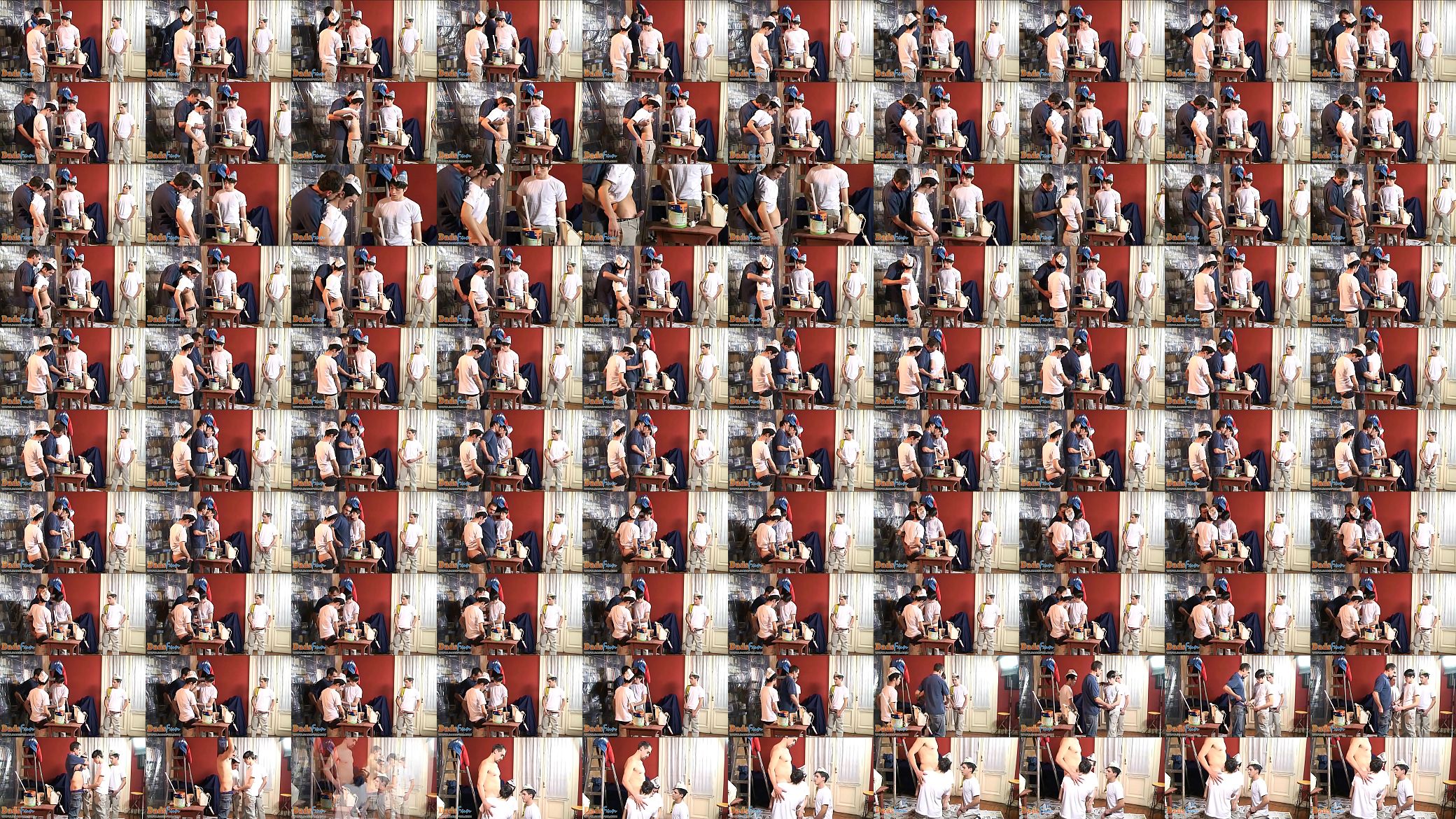 Cute boys and a daddy make a heated painting orgy 预览图
