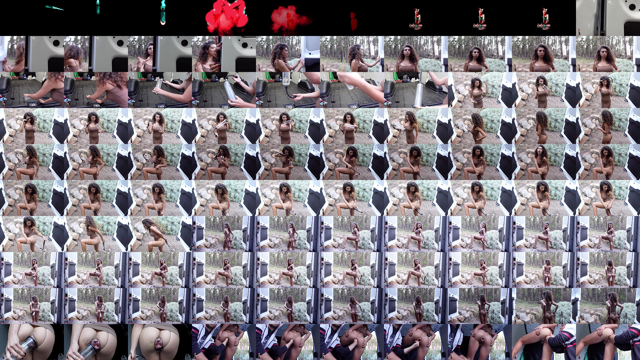 Doppio anal fisting outdoor in the truck, big anal gape 预览图