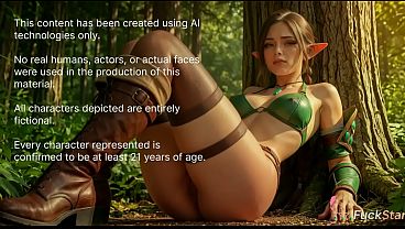 I tied this long-eared forest elf to a tree and fucked her virgin pussy hard until she screamed [AI]