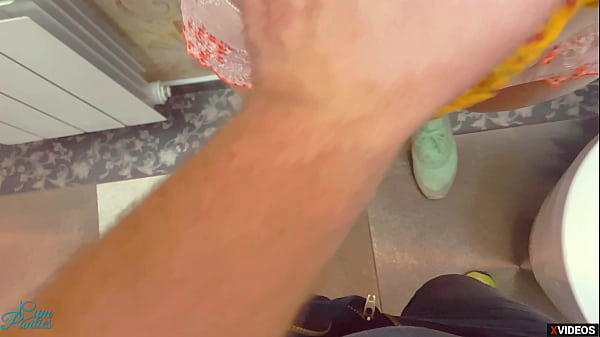Stranger cum in my panties in restaurant toilet