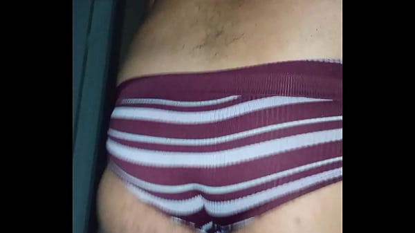 Husband wearing a wives panties