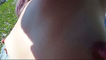 First time fucking a girl in the woods in front of everyone  Public sex