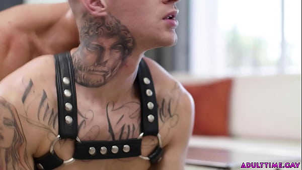 Download Video - Submissive and obedient recruit Zak Bishop wearing nothing but a sexy harness gets totally dominated by aggressive officer Ty Roderick