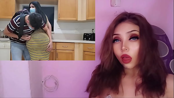 Hot stepmother fucking her perverted stepson in the kitchen