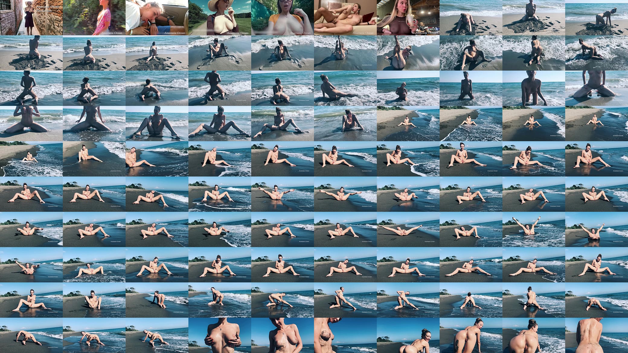Sexy teen open her legs and plays with herself on public beach. 预览图