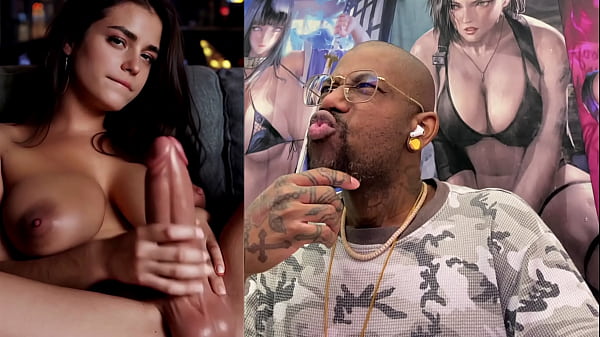 Thicc Big Breast Transgender Girl Jerking Off Her Huge Girl Cock, AI Generated