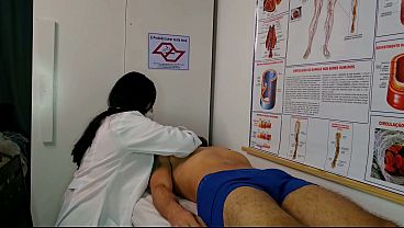 Nurse gets excited seeing patient's erection.
