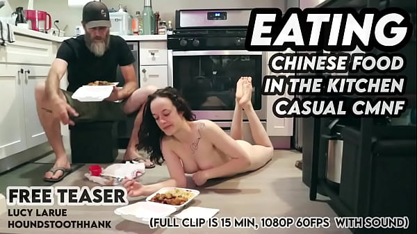 Eating Chinese Food in the Kitchen Casual CMNF
