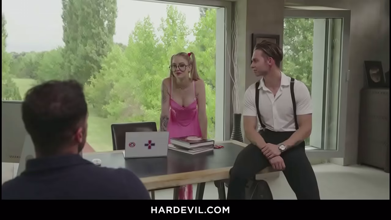 Blonde Secretary'_s Wild Office Foursome with Double Penetration Fun