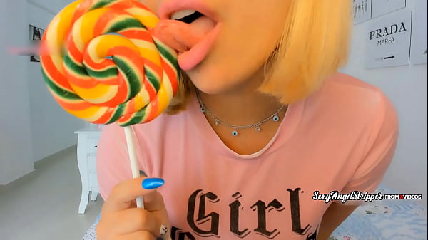 Mean and evil girl next door giving he hottest JOI jerk off instructions to you while teasing and sucking a big lollipop