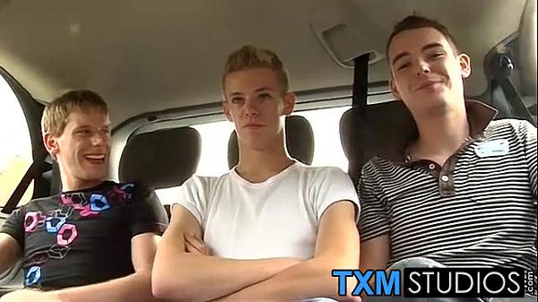 Three british guys enjoying in hardcore sex with a condom
