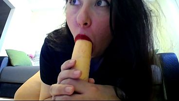 Hot bbw milf NataliaChoyz suck big dildo and jump on top on another one!